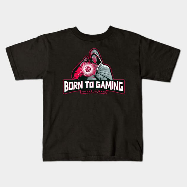 Born to Gaming Forced to Work funny gaming Kids T-Shirt by Louisebastard